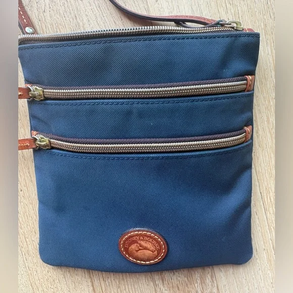 Dooney & Bourke Navy and Tan Crossbody Bag - Picture 4 of 11